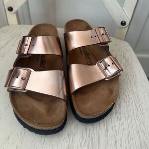 Papillio Rose Gold Sandals with Buckles Arizona